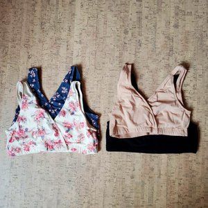 Lot 4 Motherhood Cotton Wrap Nursing and Sleep Bras M
